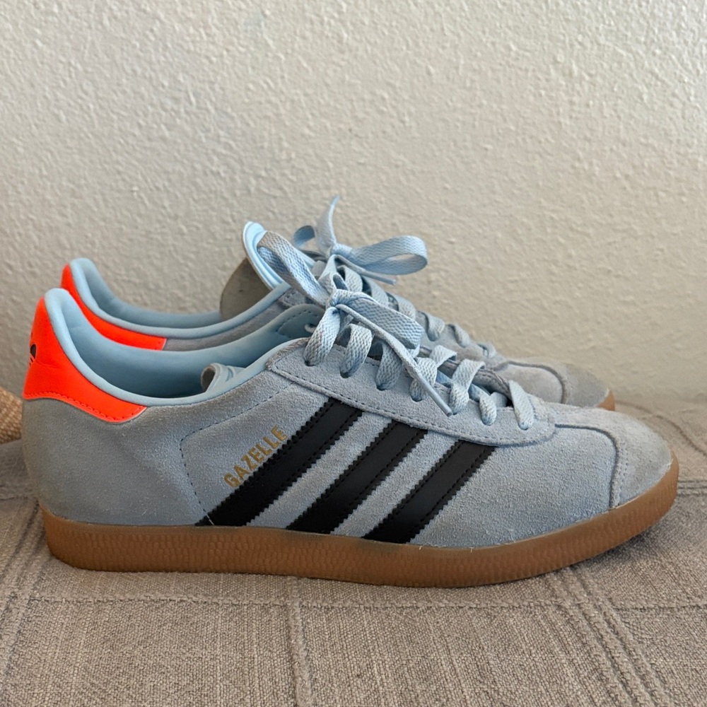 Adidas Gazelle Sky Blue and Black Sneakers
